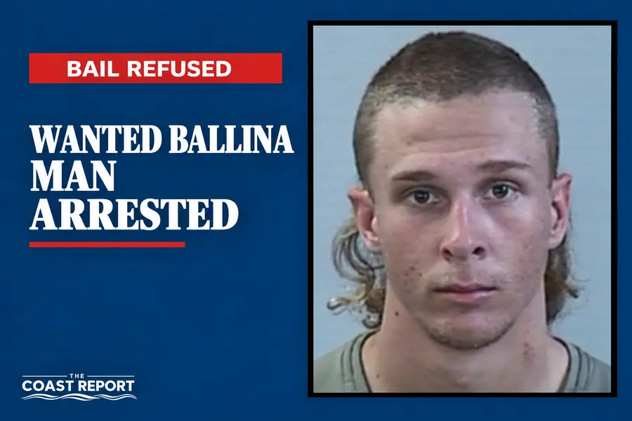 Jack Oliss pictured after his arrest in Ballina