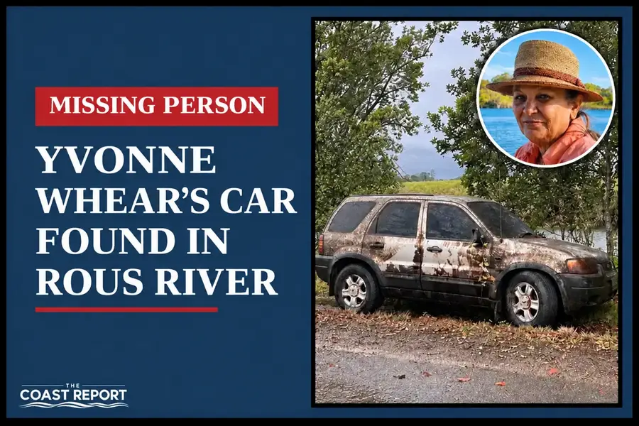 Yvonne Whear’s Ford Escape after its recovery from the Rous River
